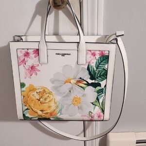 ** Entry Only** Floral White Handbag Karl Lagerfeld New